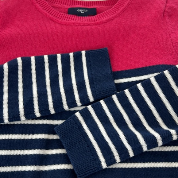 📫BUY 2 for $20📫 GAP Kids Sweater dress Striped Navy Blue/Pink size M 8-9 - Picture 4 of 6